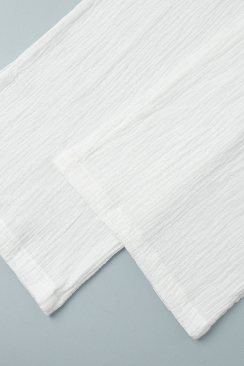 Solid Cotton Wrinkled Shirt Pants Two Piece Set