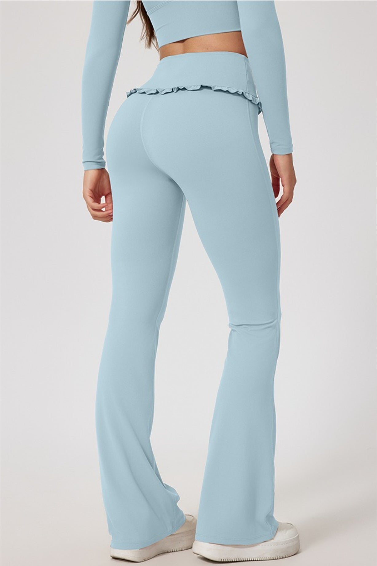 Leggings mit Spitzenbesatz, hoch geschnitten, zur Formung des Gesäßes für Yoga