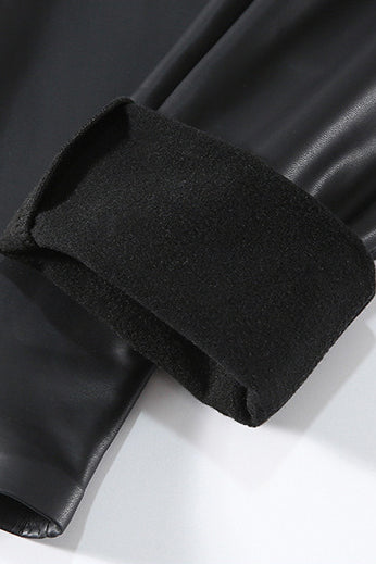 Fleecegefütterte Leggings aus Kunstleder