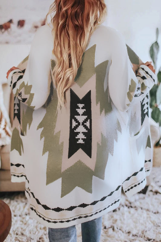 Printed Long Sleeve Wool Sweater