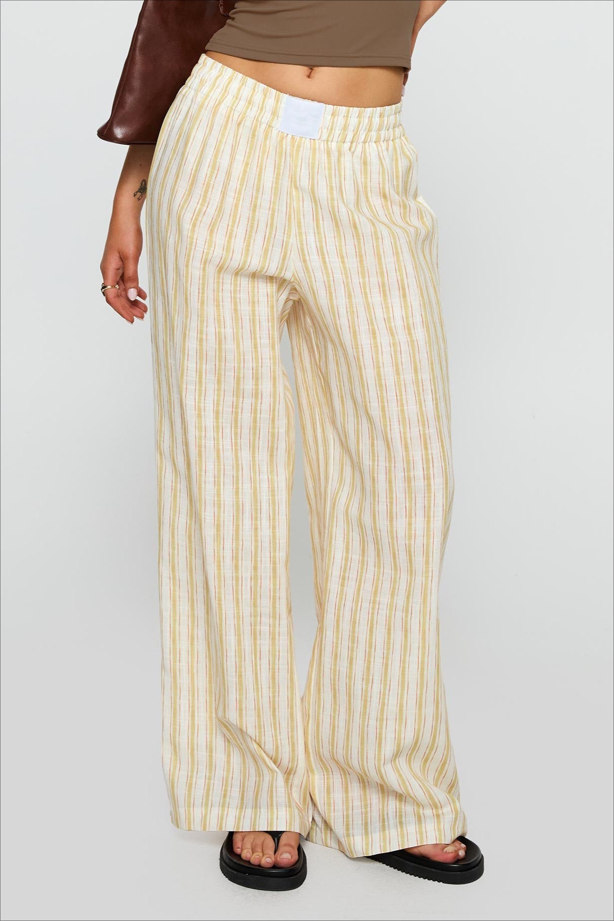 Colorblock Striped Wide-Leg Relaxed Pants