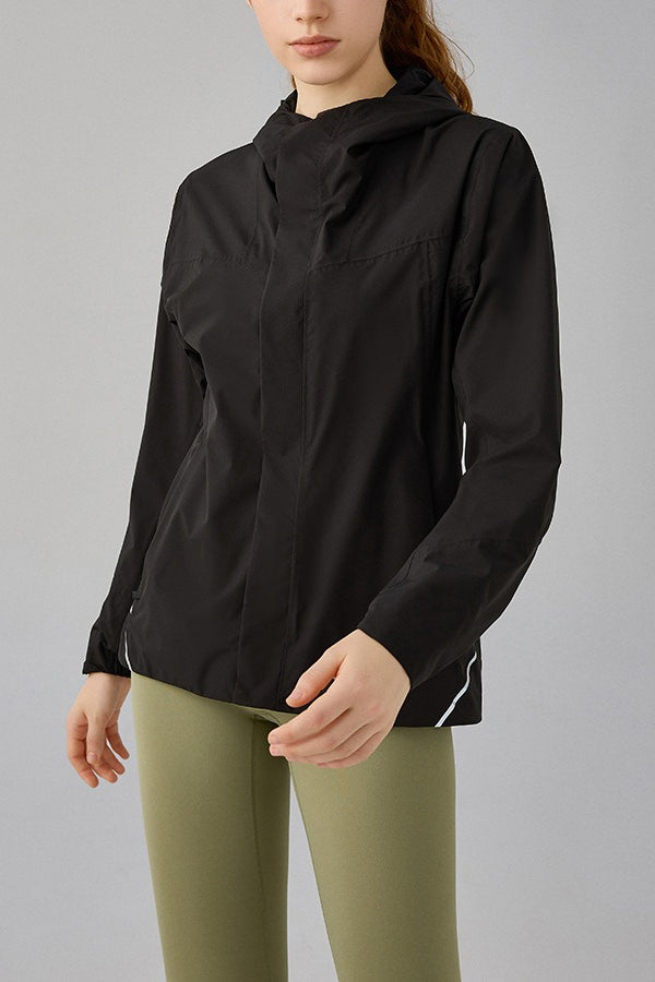 Veste à capuche doublée en polaire coupe-vent