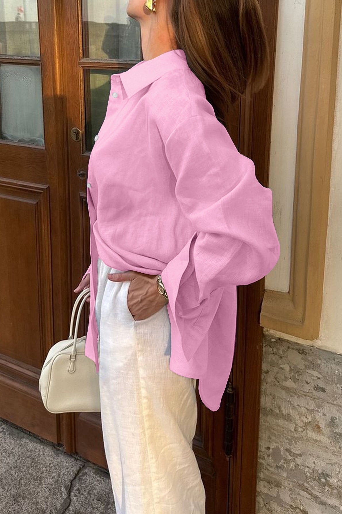 Blouse à manches longues style villégiature