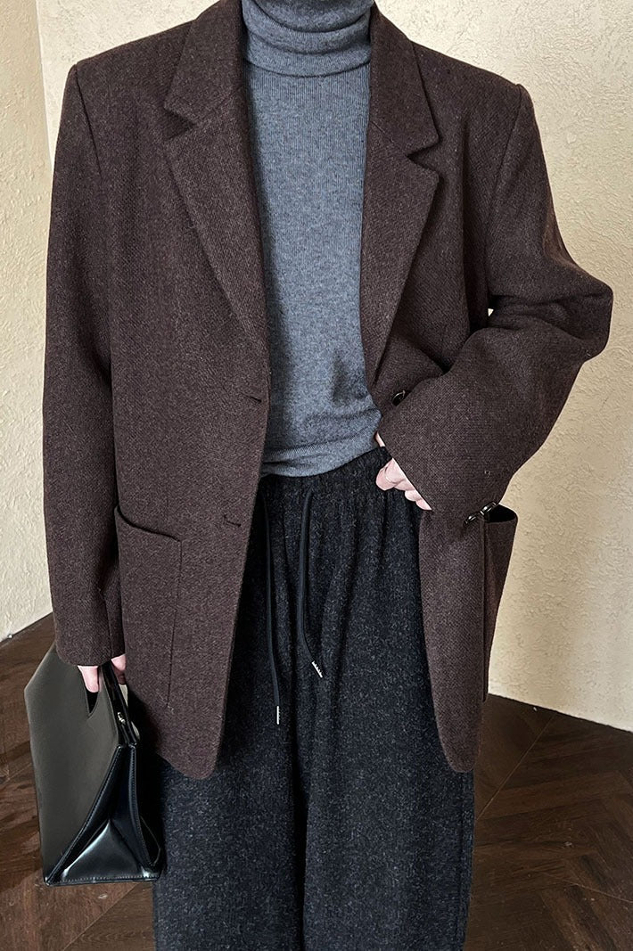 Blazer aus Wollmischung mit lockerem Schnitt