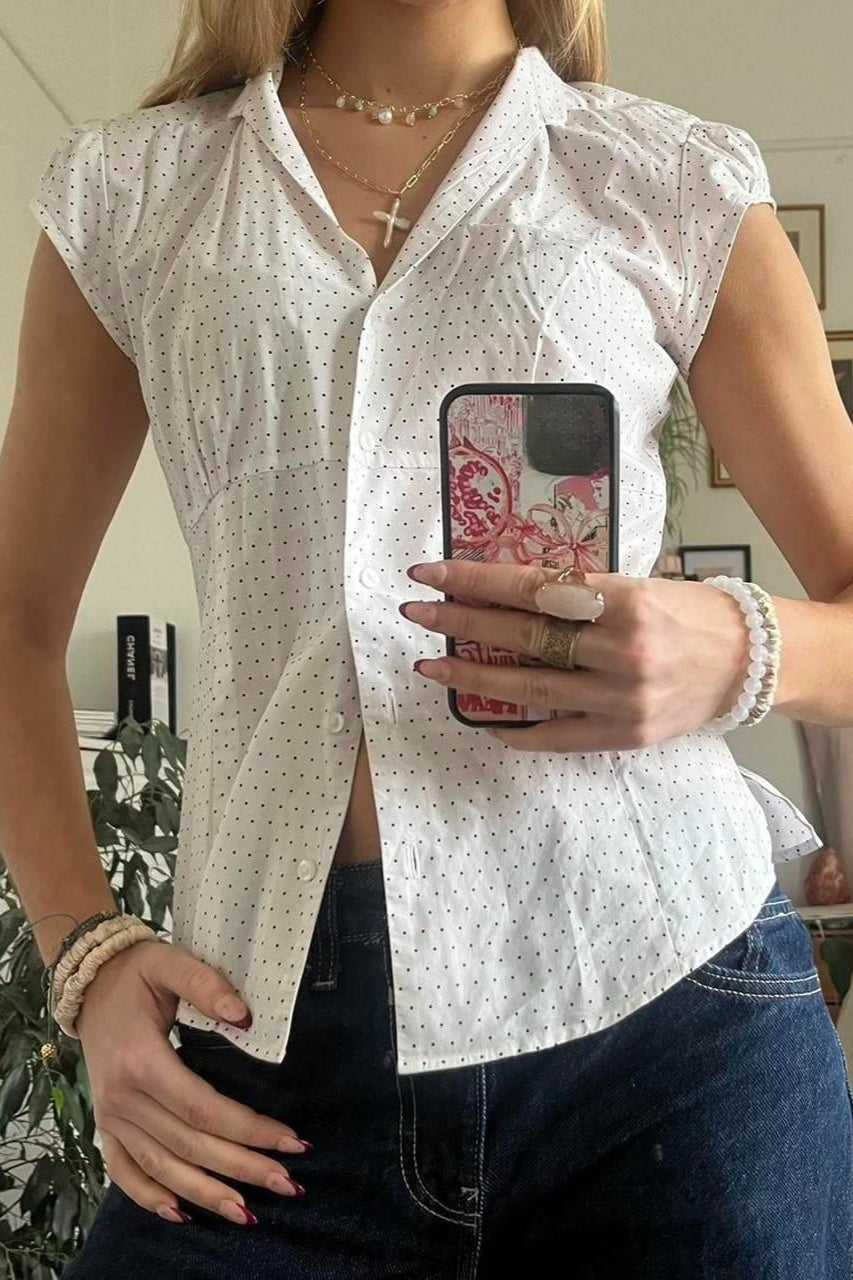 Blusa Versátil Xadrez Vermelho e Branco