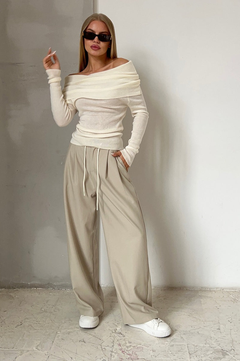 Slim Fit Off-Shoulder Knit Top