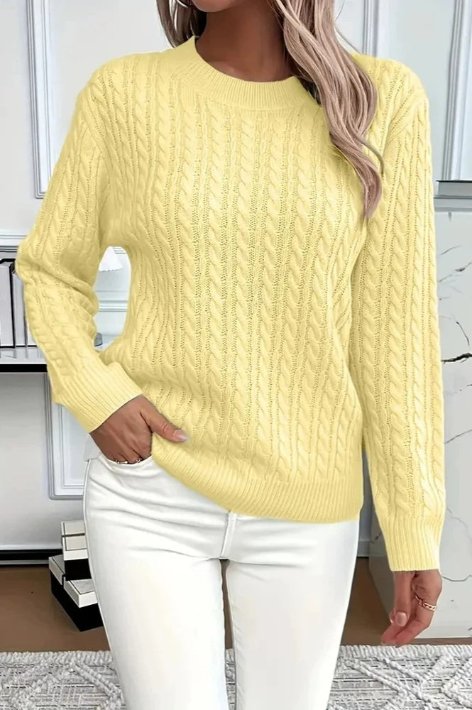 Lässiger Rundhalsausschnitt Strickpullover
