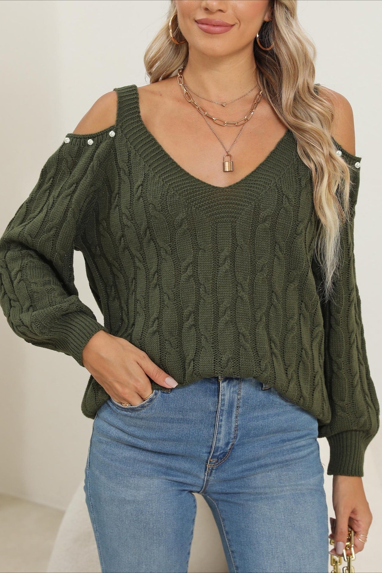 Deep V Sexy Off-Shoulder Loose Pullover Sweater