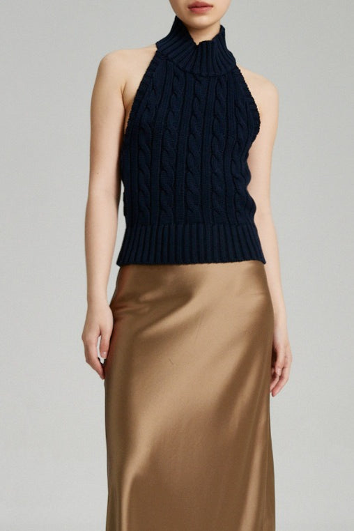 Zopfmuster Häkel-Bustier Oberteil