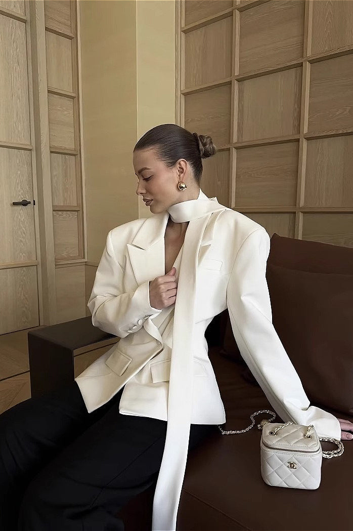 Vintage Solid Color Lapel Blazer