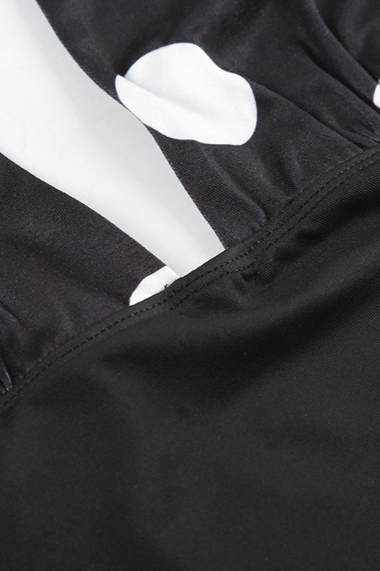 Haut court ajusté à pois avec col licou et dos nu