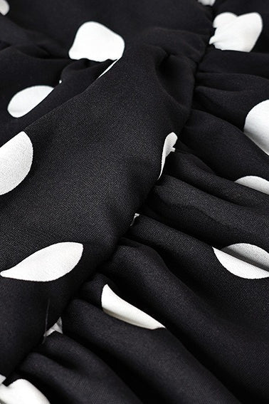 Robe longue moulante élégante sans bretelles à pois