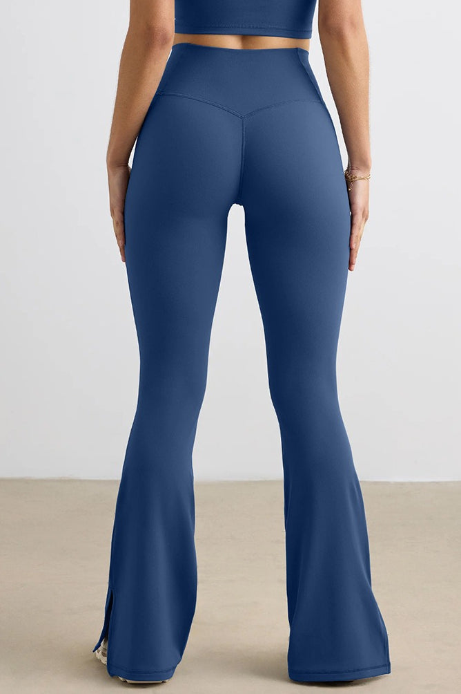 Leggings de entrenamiento acampanados de pierna ancha para realzar glúteos