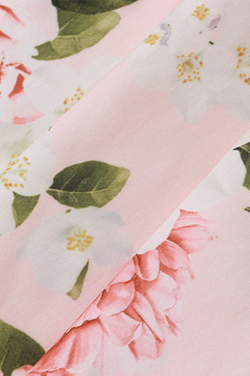 Vestido Floral Justo com Alças e Costas Nuas