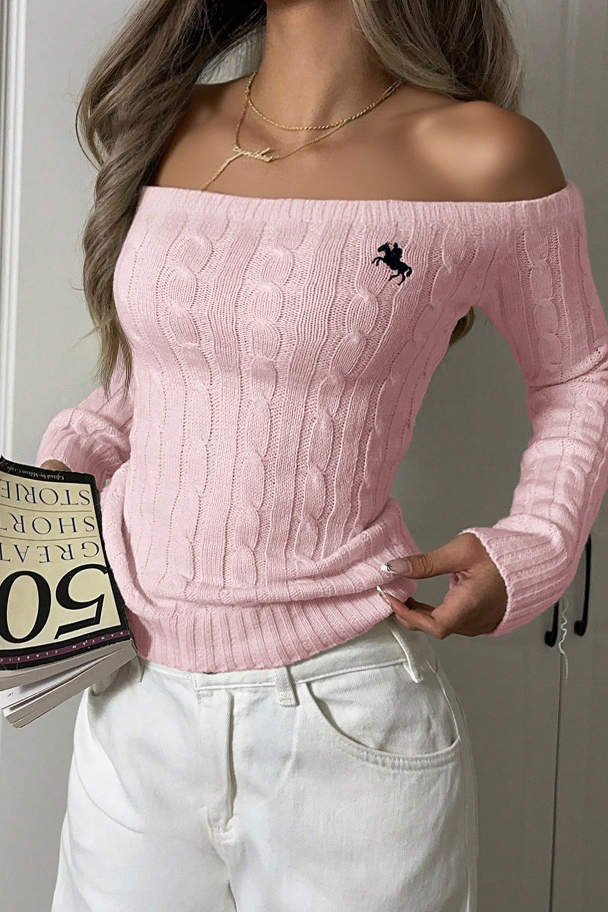 Slim Fit Off Shoulder Sweater