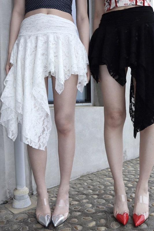 Rosen-Häkel Einzigartiger Asymmetrischer Spitzen-Minirock