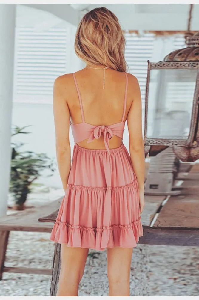 Vestido Boho Mini Branco com Alças Finas