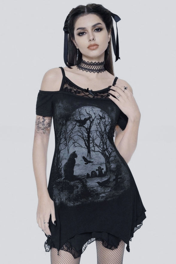 Vestido gótico de encaje transparente