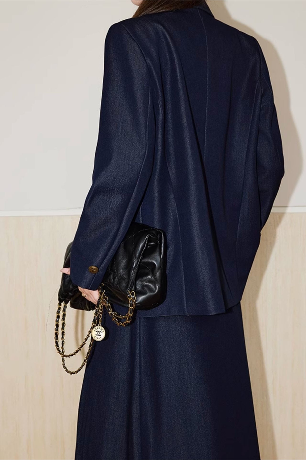 Blazer cruzado de sarga