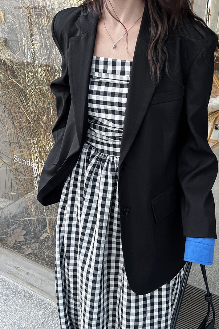 Elegantní neformální sako s barevnými bloky