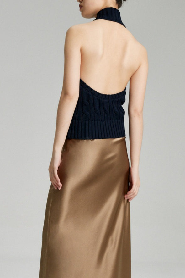 Zopfmuster Häkel-Bustier Oberteil