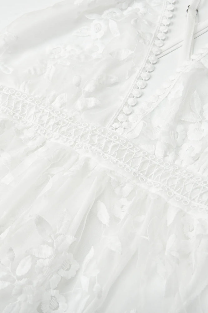 Spitzen-Netz Rückenfreies Boho-Kleid