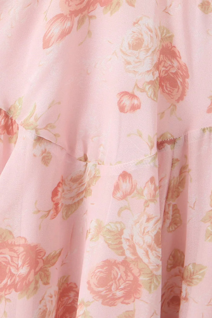 Holiday Pink Blumenmuster Neckholder Kleid mit Blumenprint