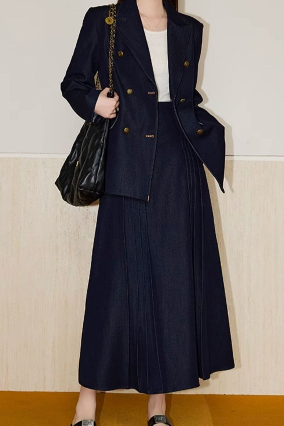 Blazer cruzado de sarga