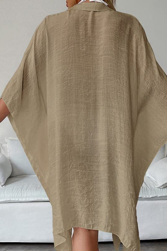 Cárdigan playero informal de manga murciélago