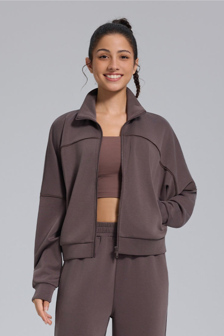Zip Cardigan Loose Athletic Outdoor Yoga Long Sleeve Jacket