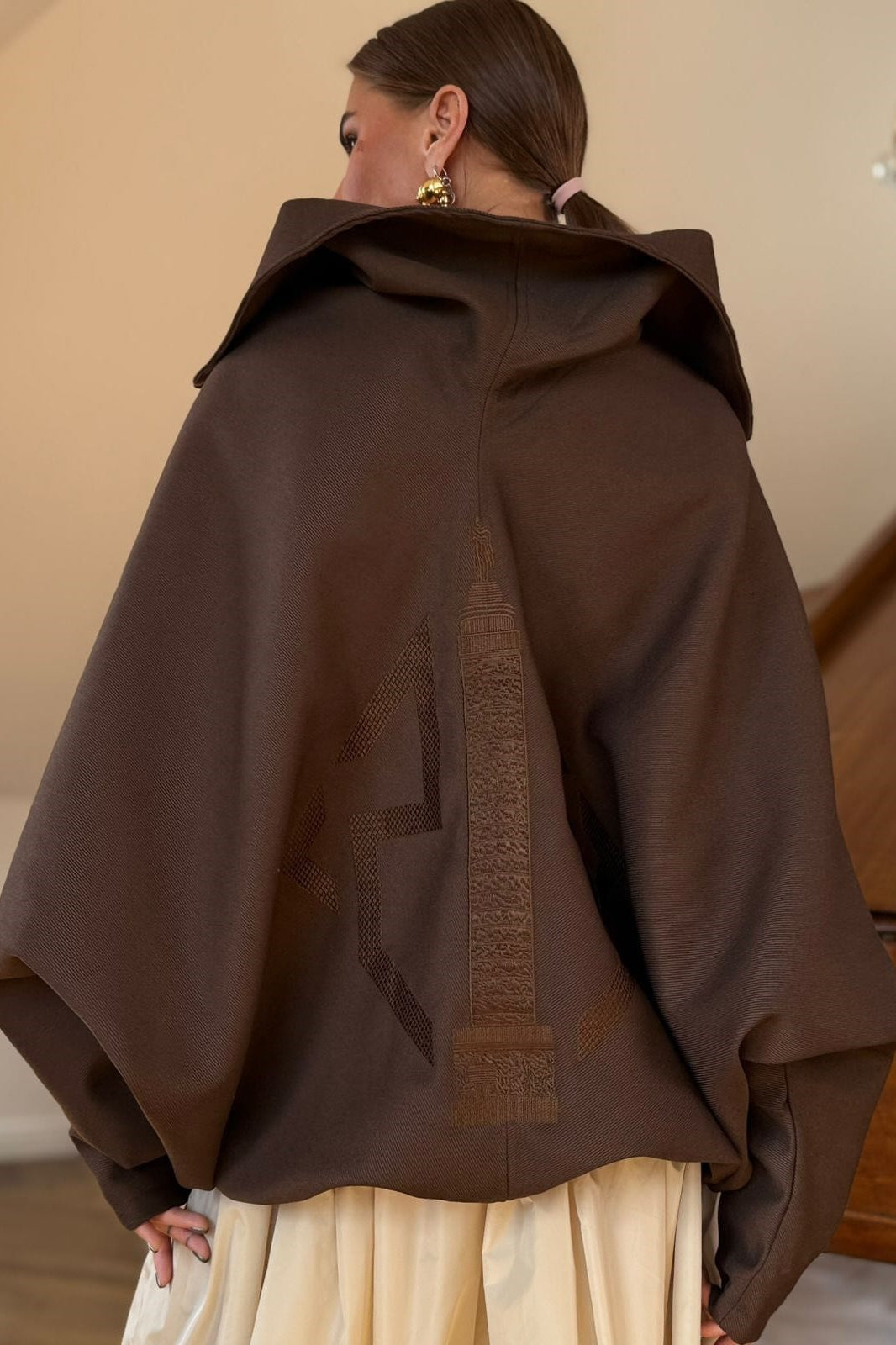 Veste marron à manches longues décontractée