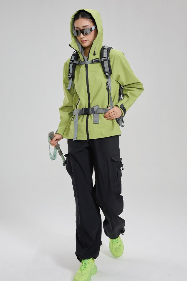 Dopamine Color Block Taped Seam Windproof Waterproof Hiking Jacket