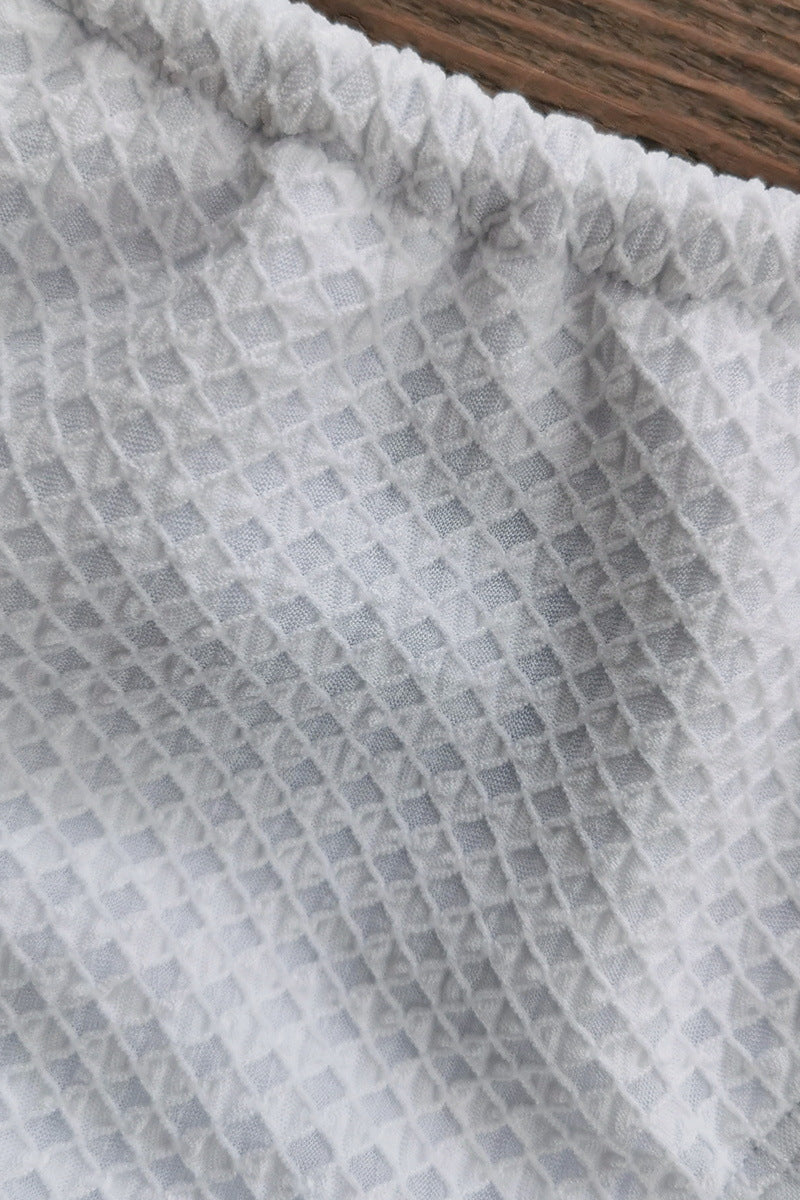 Ensemble de bain trois pièces bikini en dentelle blanche pure