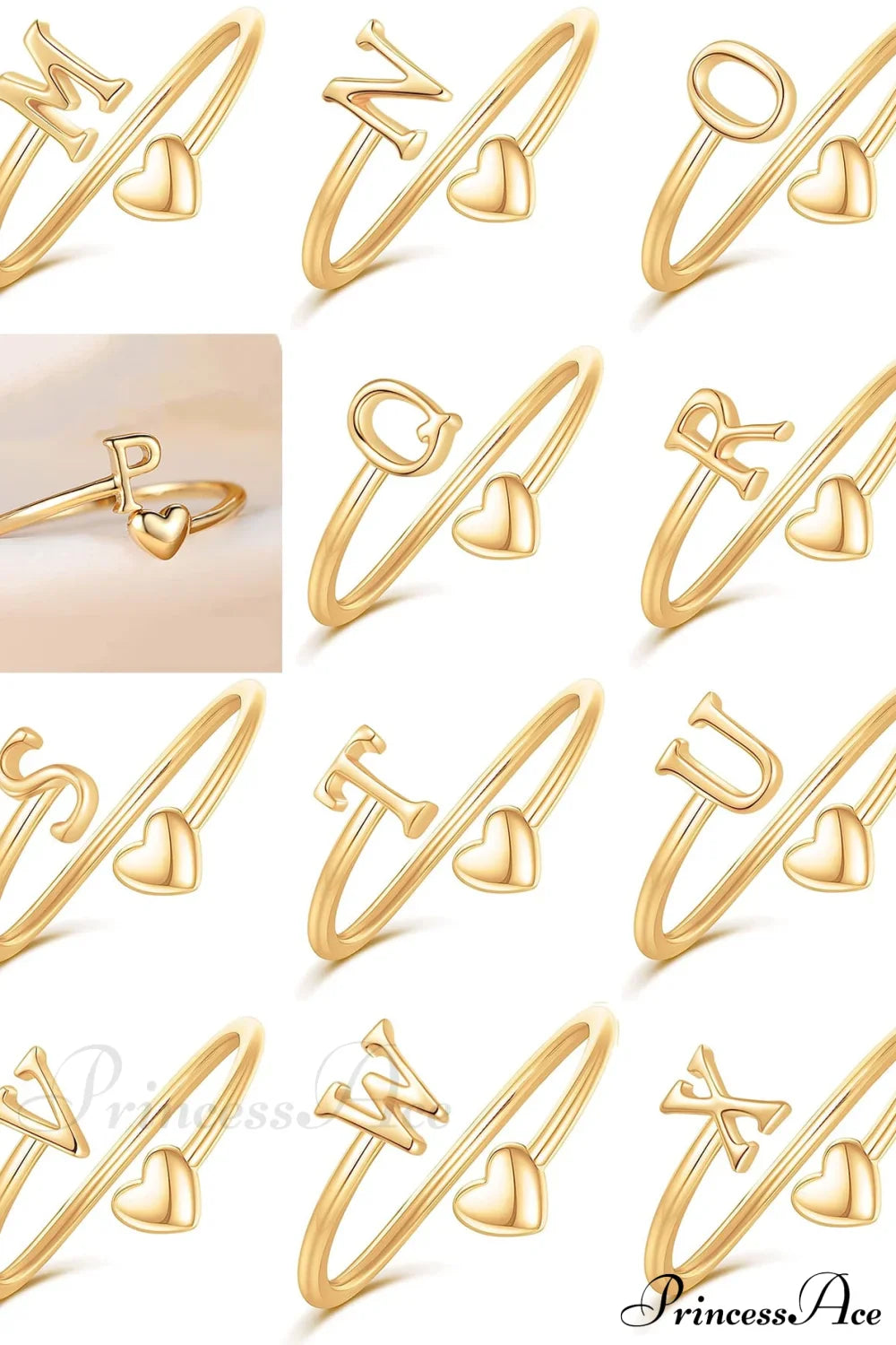 1 pièce Bague scintillante en forme de cœur style minimaliste