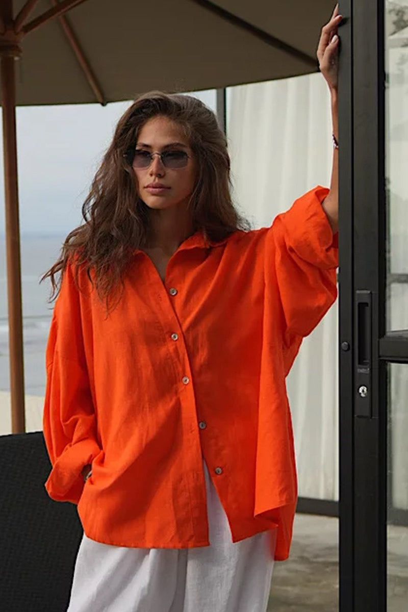 Fashion Solid Loose Casual Commuter Blouse