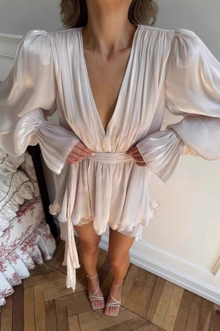 Solid High Waist Boho Dress