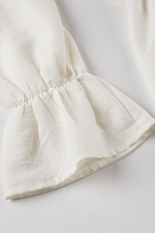 Chic Elegant Deep V Tie Ruffle Sleeve Mini Dress