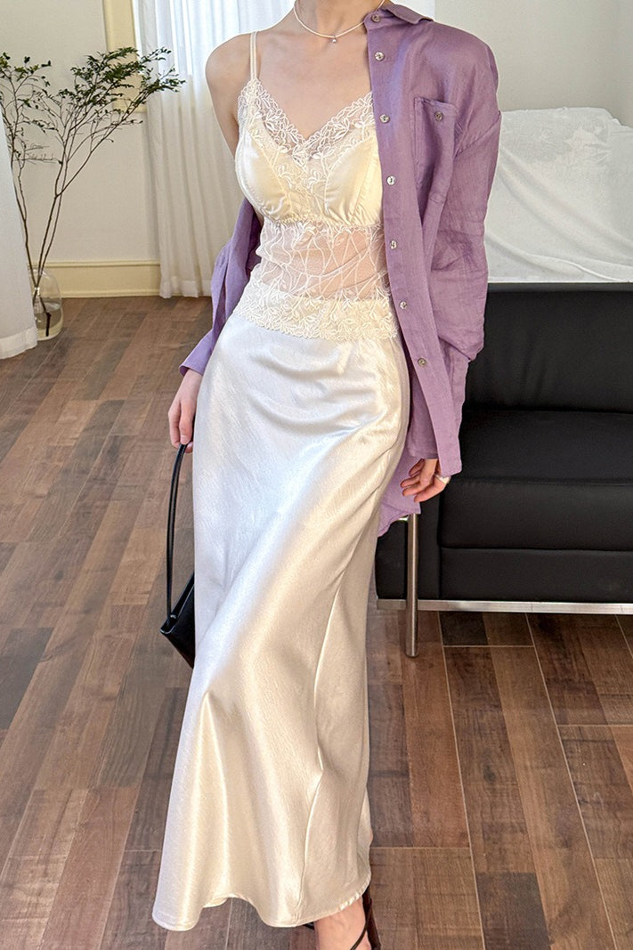 Fließender hoher Taillen-Bleistiftrock mit Fischschwanz