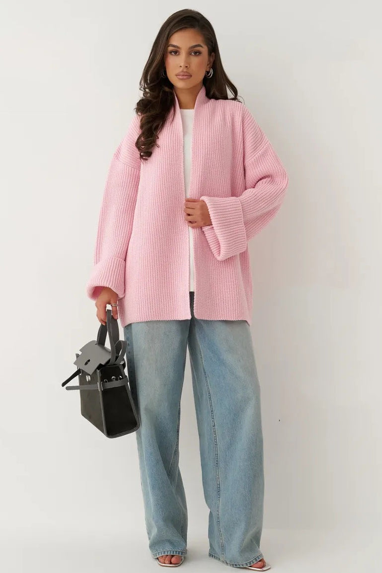 Cardigan tricoté décontracté à ceinture nouée confortable