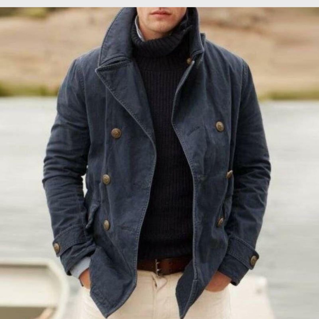 Lune London – Caban homme croisé col montant