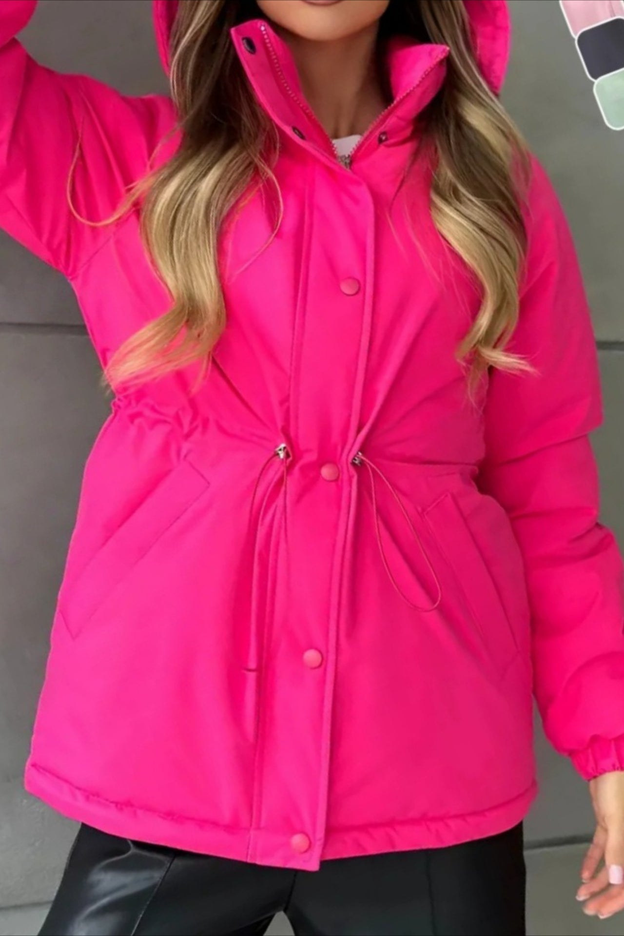 Jaqueta de Lazer para Esportes ao Ar Livre e Montanhismo com Cintura com Cordão