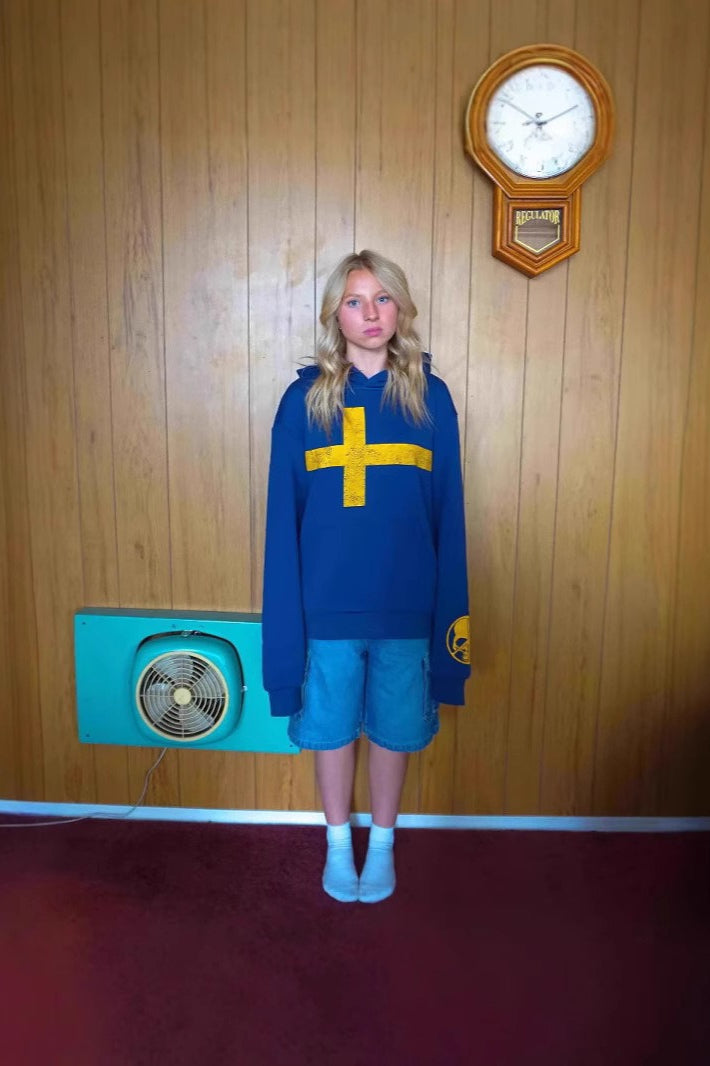 3D tisk Retro módní volný unisex mikina s kapucí