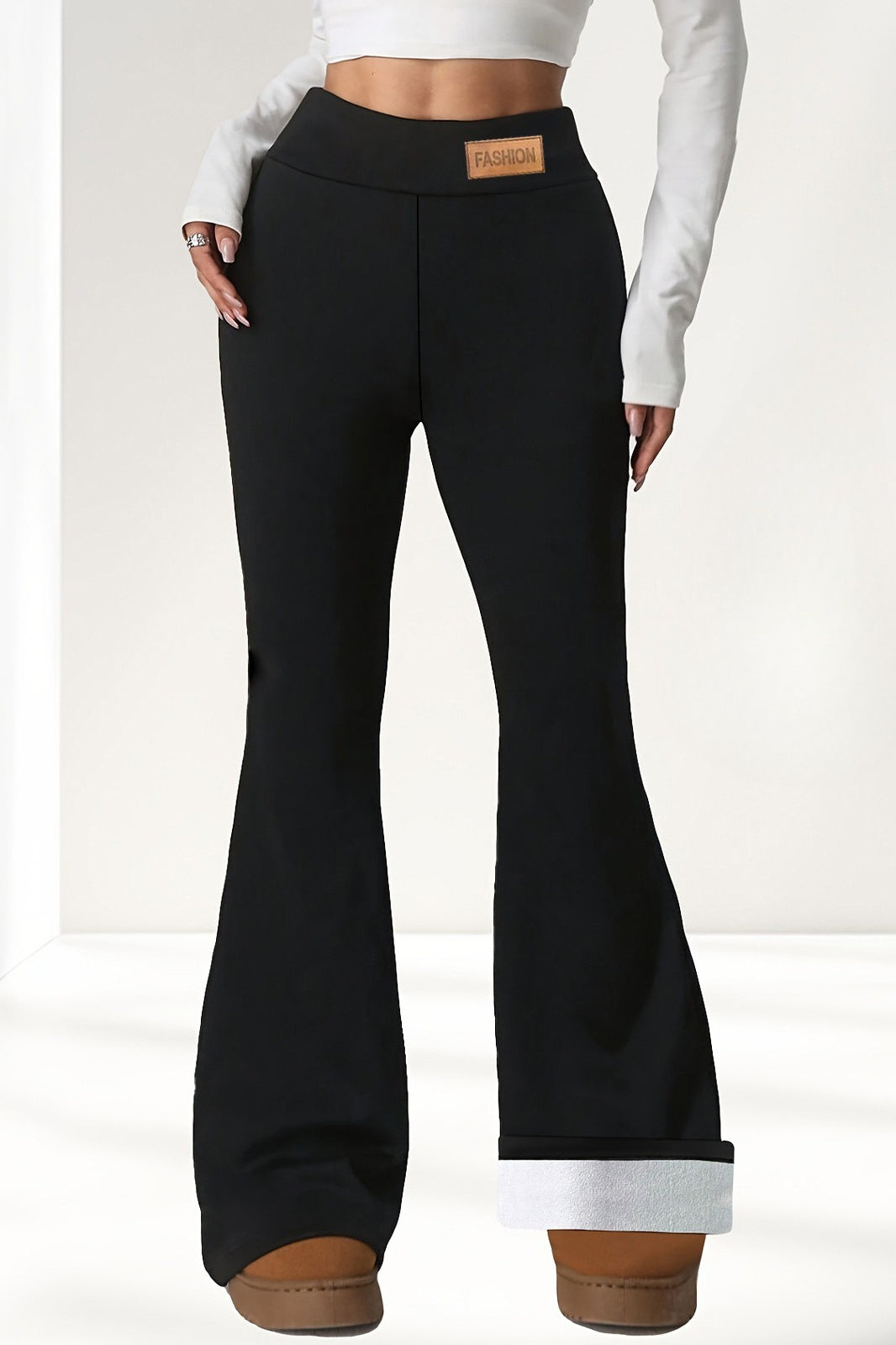 Leggings évasés thermiques taille haute pour rehausser les fesses