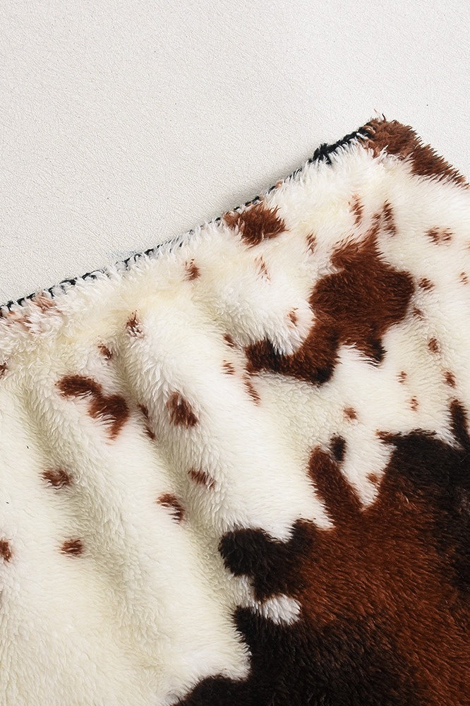 Farbblock-Fleecebesatz modischer Minirock