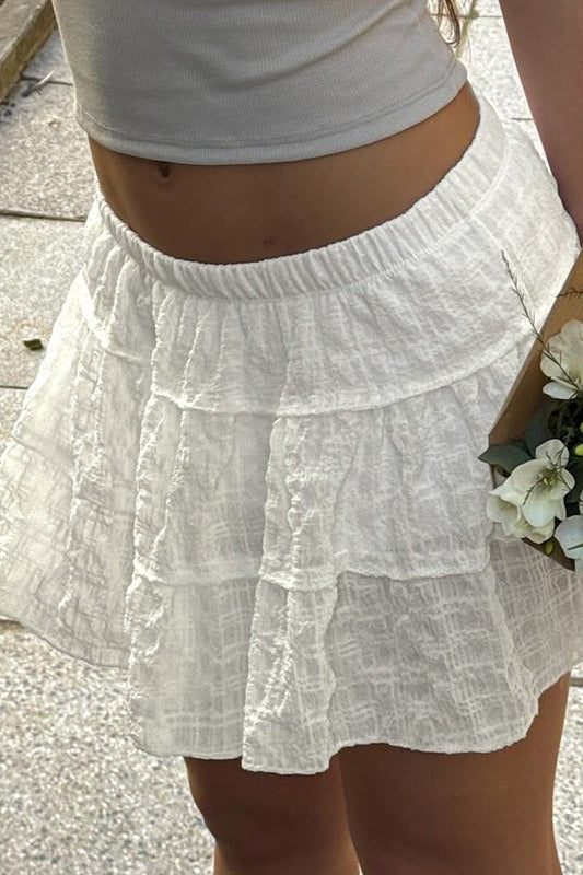 Strukturierter Flechtrock mit niedrigem Bund und A-Linien-Form