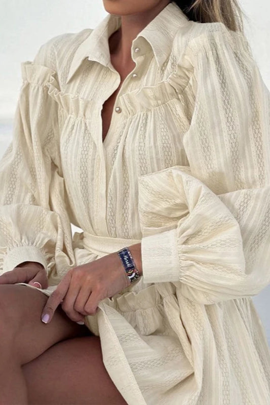 Elegantes Kleid mit Laternenärmeln im Bohème-Stil