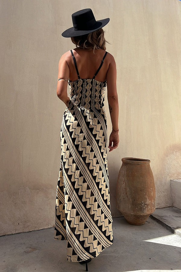 Vestido suelto con flores estilo bohemio