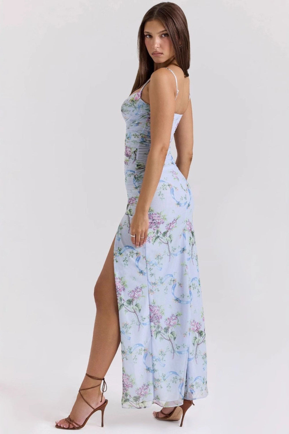 Chic Slim Spaghetti Strap Floral Dress
