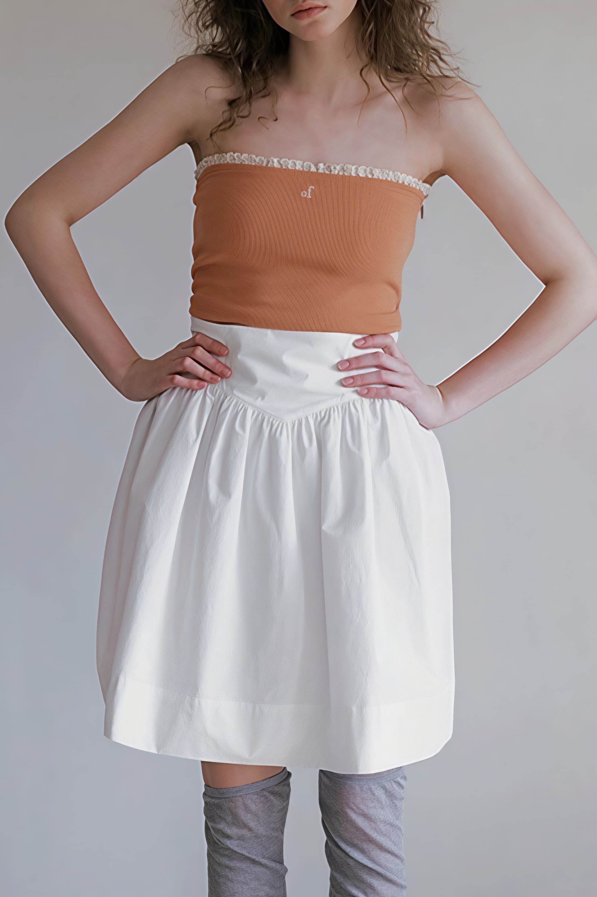 Hohe Taille Faltenbund Einfarbiger Tulpenförmiger Vintage Jugendlicher Minirock