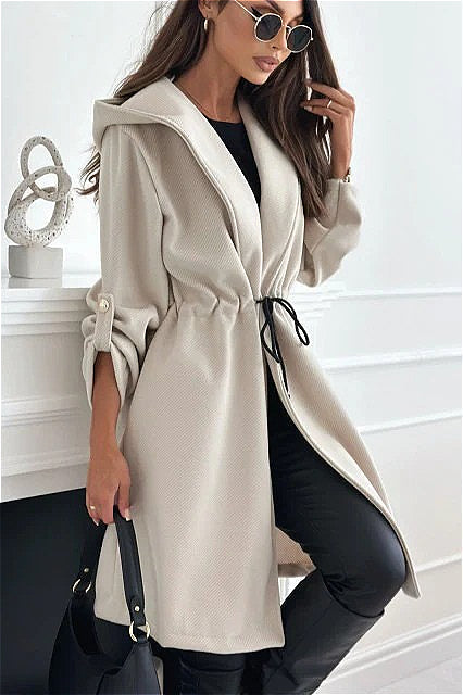 Hooded Belted Trench Coat